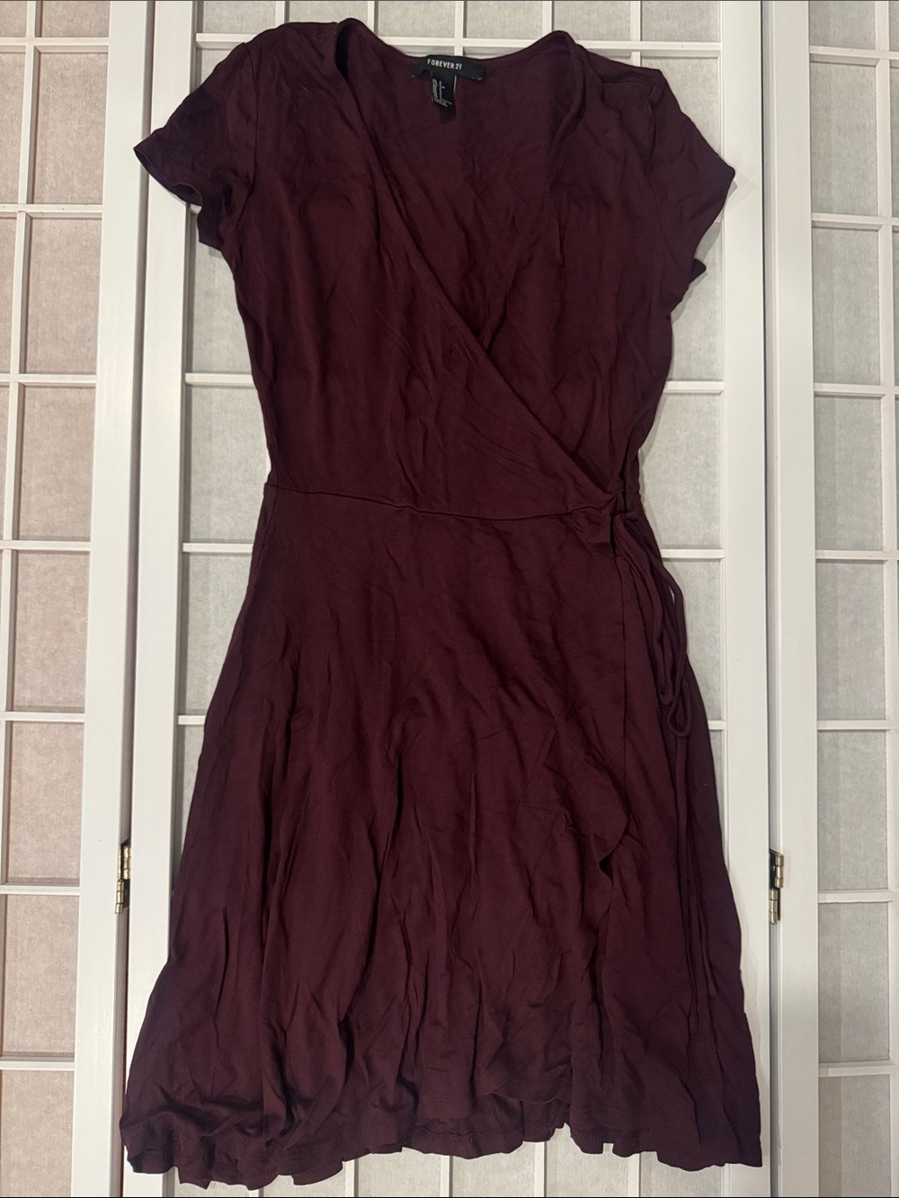 Forever 21 Burgundy Wrap Midi Dress